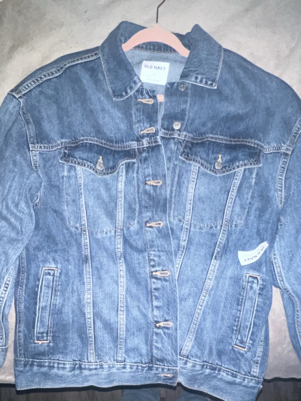 NWT Old Navy Blue Women’s Denim Jacket with Contrast Stitching